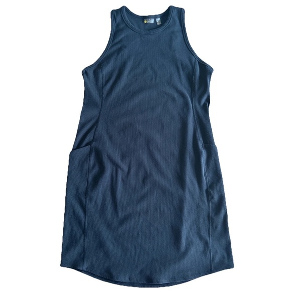 Zella Black Ribbed Racerback Tank Style Dress Size XLarge - Picture 2 of 11